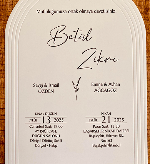 Davetlisiniz, Mutluluklar Dileriz.